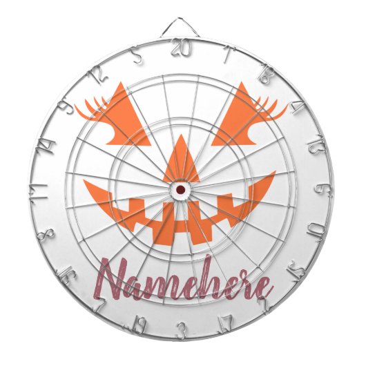 Aangepaste Girly Jack O Lantaarn Pompoen Halloween Dartbord (Voorkant)
