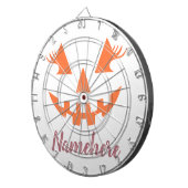 Aangepaste Girly Jack O Lantaarn Pompoen Halloween Dartbord (Voorkant Rechts)