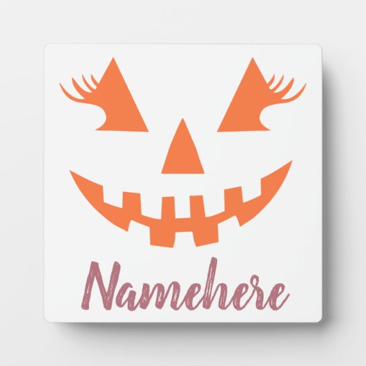 Aangepaste Girly Jack O Lantaarn Pompoen Halloween Fotoplaat (Voorkant)