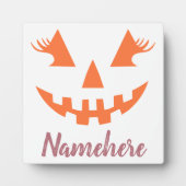 Aangepaste Girly Jack O Lantaarn Pompoen Halloween Fotoplaat (Voorkant)