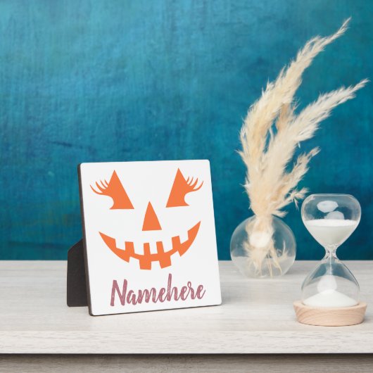 Aangepaste Girly Jack O Lantaarn Pompoen Halloween Fotoplaat (Insitu)