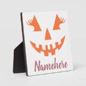 Aangepaste Girly Jack O Lantaarn Pompoen Halloween Fotoplaat (Voorkant)