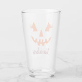 Aangepaste Girly Jack O Lantaarn Pompoen Halloween Glas (Achterkant)