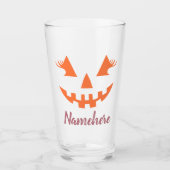 Aangepaste Girly Jack O Lantaarn Pompoen Halloween Glas (Voorkant)
