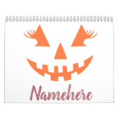 Aangepaste Girly Jack O Lantaarn Pompoen Halloween Kalender (Hoes)