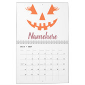Aangepaste Girly Jack O Lantaarn Pompoen Halloween Kalender (Mar 2027)