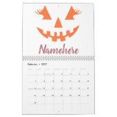 Aangepaste Girly Jack O Lantaarn Pompoen Halloween Kalender (Feb 2027)
