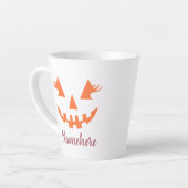 Aangepaste Girly Jack O Lantaarn Pompoen Halloween Latte Mok (Linkerhoek)