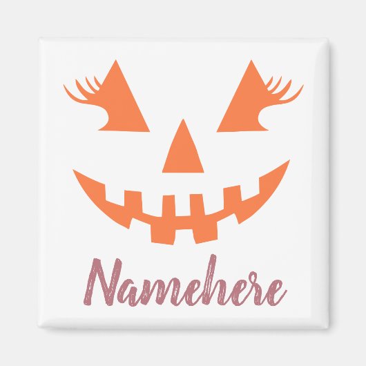 Aangepaste Girly Jack O Lantaarn Pompoen Halloween Magneet (Voorkant)