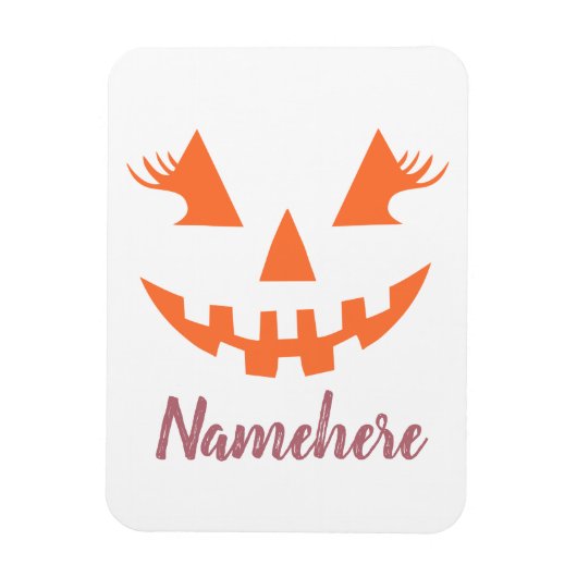 Aangepaste Girly Jack O Lantaarn Pompoen Halloween Magneet (Verticaal)