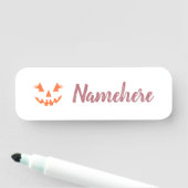 Aangepaste Girly Jack O Lantaarn Pompoen Halloween Naamplaatje (In situ)