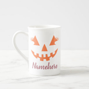Aangepaste Girly Jack O Lantaarn Pompoen Halloween Porselein Kop