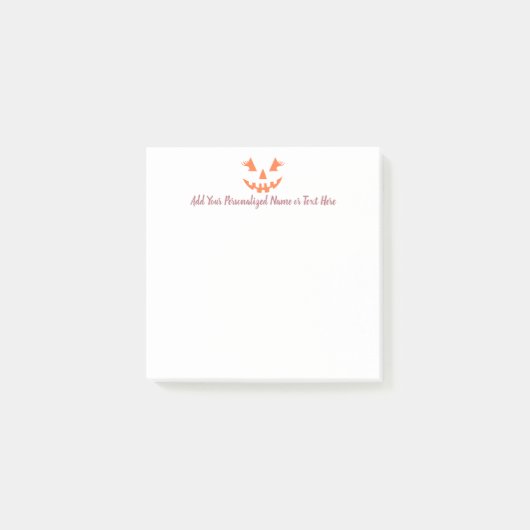 Aangepaste Girly Jack O Lantaarn Pompoen Halloween Post-it® Notes (Voorkant)