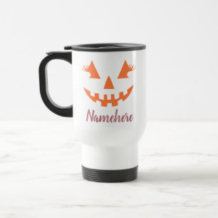 Aangepaste Girly Jack O Lantaarn Pompoen Halloween Reisbeker