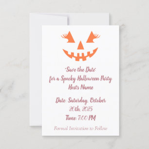 Aangepaste Girly Jack O Lantaarn Pompoen Halloween Save The Date