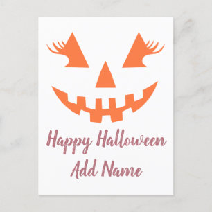 Aangepaste Girly Jack O Lantaarn Pompoen Halloween Uitnodiging Briefkaart