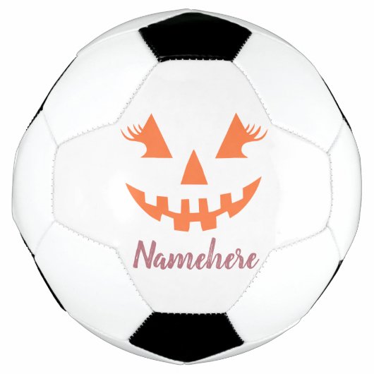 Aangepaste Girly Jack O Lantaarn Pompoen Halloween Voetbal (Voorkant)