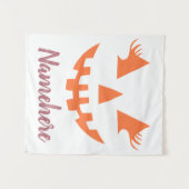 Aangepaste Girly Jack O Lantaarn Pompoen Halloween Wandkleed (Voorkant (horizontaal))