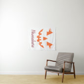 Aangepaste Girly Jack O Lantaarn Pompoen Halloween Wandkleed (In Situ (horizontaal))
