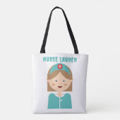 Aangepaste Girly Nurse Halloween Trick Treat Tote Bag (Achterkant)