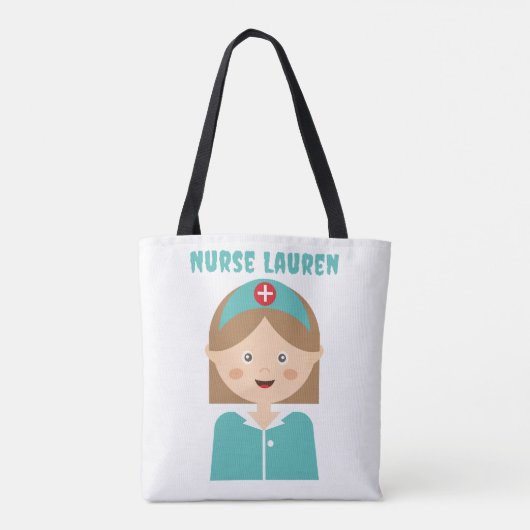 Aangepaste Girly Nurse Halloween Trick Treat Tote Bag (Achterkant)