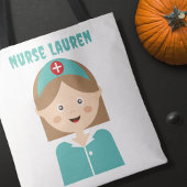 Aangepaste Girly Nurse Halloween Trick Treat Tote Bag