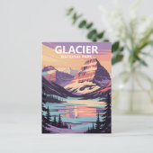 Aangepaste Glacier National Park Winter Lake McDon Briefkaart (Staand voorkant)