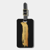 Aangepaste Glam Black Golden Painage Luggage Bagagelabel (Voorkant verticaal)