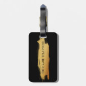 Aangepaste Glam Black Golden Painage Luggage Bagagelabel (Achterkant verticaal)