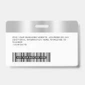 Aangepaste Glam Employee Photo, Bar Code, Logo, Na Badge (Achterkant)