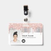 Aangepaste Glam Employee Photo, Bar Code, Logo, Na Badge (Voorzijde met clip)