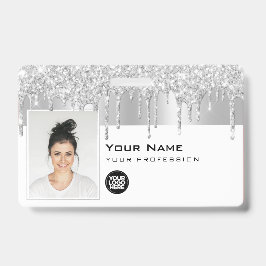Aangepaste Glam Employee Photo, Bar Code, Logo, Na Badge