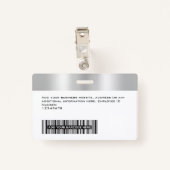 Aangepaste Glam Employee Photo, Bar Code, Logo, Na Badge (Achterkant met clip)