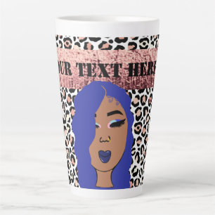 Aangepaste Glam Girls Sassy Cheetah Print Latte Mok