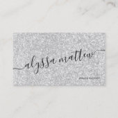 Aangepaste Glam voor Trendy Silver Glitter Visitekaartje (Voorkant)