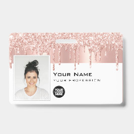 Aangepaste Glam werknemer foto, barcode, Logo, naa Badge