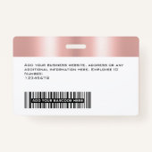 Aangepaste Glam werknemer foto, barcode, Logo, naa Badge (Achterkant)