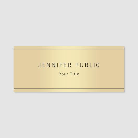 Aangepaste Glamor Gold-look Moderne, elegante Sjab Naamplaatje (Voorkant)
