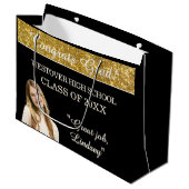 Aangepaste Glamour! Gepersonaliseerde Afstuderen Groot Cadeauzakje (Voorkant Gekanteld)
