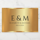 Aangepaste Glamour Gouden Tekst Monogram Save the  Sparkling Wijnetiket (Enkel label)