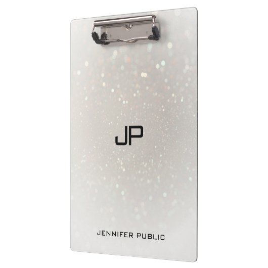 Aangepaste Glamour Monogram Elegant Sjabloon Klembord (Links)