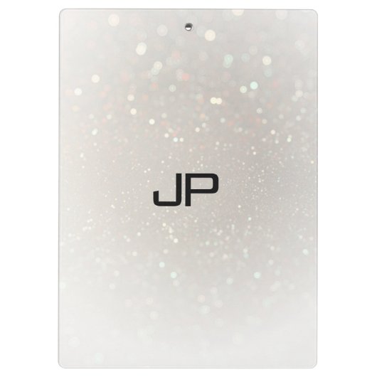 Aangepaste Glamour Monogram Elegant Sjabloon Klembord (Achterkant)