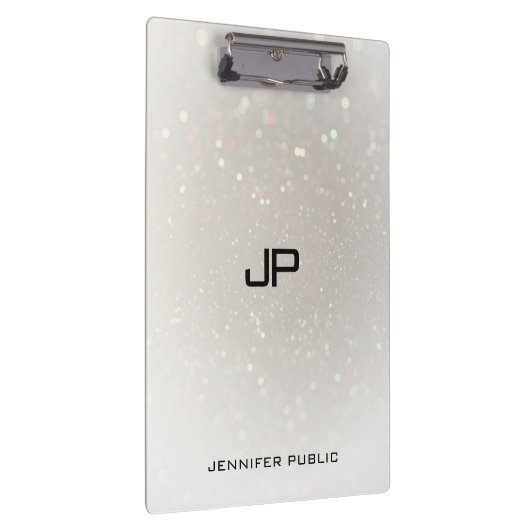 Aangepaste Glamour Monogram Elegant Sjabloon Klembord (Rechts)