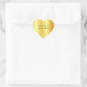 Aangepaste Glamour Nep Goud Metaalachtige Uitzicht Hart Sticker (Tas)