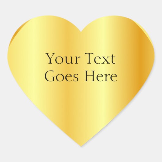 Aangepaste Glamour Nep Goud Metaalachtige Uitzicht Hart Sticker (Voorkant)