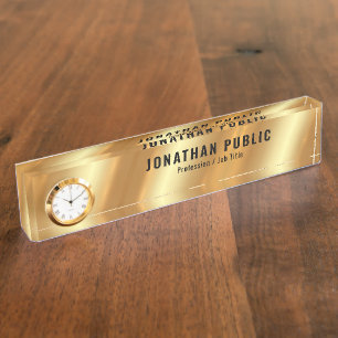 Aangepaste Glamour Stijlvolle Sjabloon Luxe Gouden Naambordje