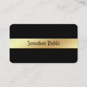 Aangepaste Glamour Zwart & Goud Elegante Sjabloon Visitekaartje (Voorkant)