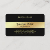 Aangepaste Glamour Zwart & Goud Elegante Sjabloon Visitekaartje (Achterkant)