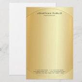 Aangepaste Glamoureuze Faux Gold Moderne Elegante  Briefpapier (Voorkant / Achterkant)