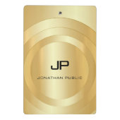 Aangepaste Glamoureuze Faux Gold Monogram Sjabloon Mini Klembord (Achterkant)